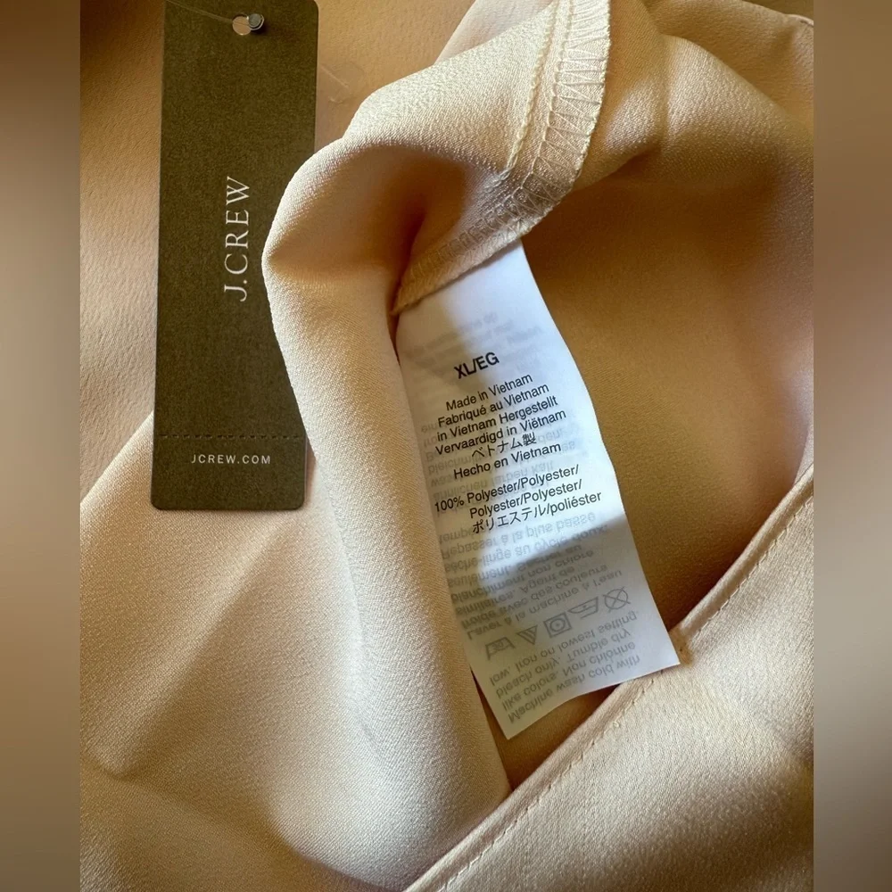 NWT J.Crew Soft Pink/Blush Cowl Neck Cami SZ XL w adjustable straps
